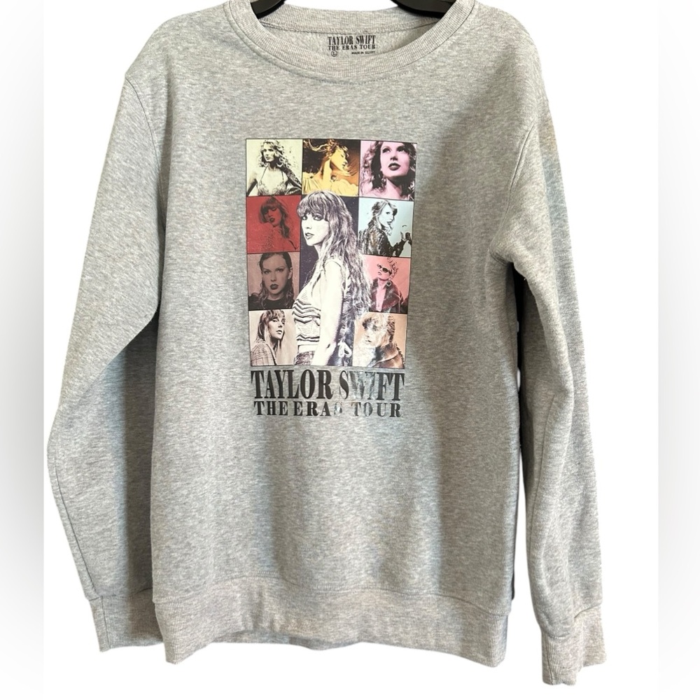 Taylor Swift Eros Tour Gray sweatshirt pulllver L swiftly concert music